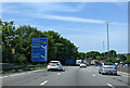 On the M4, heading west approaching junction 25