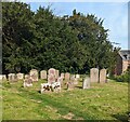 SO6625 : Headstones and trees, Linton, Herefordshire by Jaggery