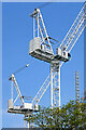 Twin tower cranes in Birmingham