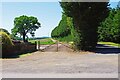 Gated entrance to farm track, and bridleway, off Deansford Lane, near Blakedown, Worcs