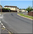 Bend in Meadow Road, Paddock Rise houses, Stonehouse, Gloucestershire