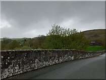 SD9767 : North parapet of Conistone Bridge, Wharfedale by Mel Towler