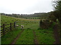 Gated farm track off Fish Hill