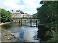 Footbridge and pipe bridge across the Ribble