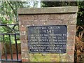 Commemorative plaque in Wood Road