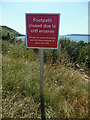 SX4952 : Footpath Closure Notice at Jennycliff Bay by David Hillas
