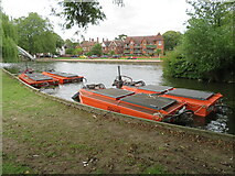 TL0549 : Mowing boats on the River Great Ouse at Bedford by M J Richardson