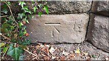 SE2737 : Benchmark on stone in wall on NE side of Otley Road by Roger Templeman