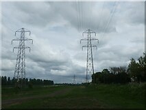 SJ3069 : Pylons by the River Dee at Shotton by David Smith