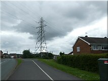 SJ2869 : Pylon and cables over housing estate, Connah's Quay by David Smith