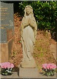SE0924 : Statuette of Our Lady of Lourdes, Stoney Royd Cemetery, Halifax by Humphrey Bolton