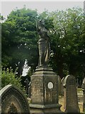 SE1021 : Memorial statue in Elland Cemetery, Exley Lane by Humphrey Bolton