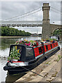 West Bridgford: floating flowers and the Suspension Bridge