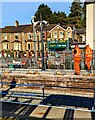ST2196 : Construction workers on the new platform at Newbridge station by Jaggery