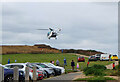 TR2269 : Helicopter departing from Reculver by Jim Barton