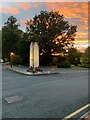 Chirk war memorial after a day of persistent rain