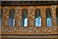 NY4348 : Wreay, St. Mary's Church: The curved apse with its scale-like roof slabs (detail) 1 by Michael Garlick
