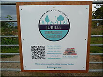 SU9096 : Entrance Board at Jubilee Sensory Garden, Holmer Green by David Hillas