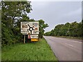 Road sign and A38 heading towards Wellington