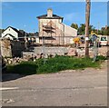 Fenced-off demolition site, Llanfihangel Talyllyn, Powys