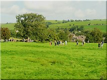 SE0361 : View from Back Lane to the moor on fell race day, Burnsall by Humphrey Bolton