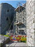SH5831 : Harlech Castle maintenance work by Oscar Taylor