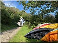 Colourful kayaks