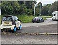 MCC Smart car on the approach to Usk Vale Park, Pontypool