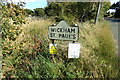 Wickham St Paul village name sign on Church Road