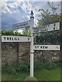 Direction Sign – Signpost in Trequite, St Kew parish