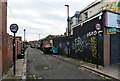 An alley off Chillingham Road between Simonside Terrace and Rothbury Terrace, Heaton, Newcastle