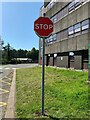 SH5570 : Stop sign at road junction, Bangor by Meirion