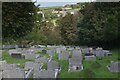 View across graveyard