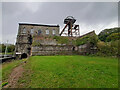 Winding engine house and headgear at Hetty Pit / Great Western Mine