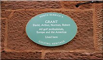 NT5585 : Golfing heritage plaque by Richard Sutcliffe