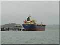 SX4455 : Oil tanker on the Tamar (2) by Stephen Craven