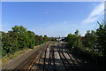 The South West Main Line approaching Totton Station