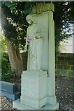 SE2237 : Mourner statue, Horsforth Cemetery by Humphrey Bolton