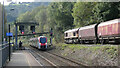 Passing trains at Ystrad Mynach