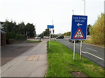SE2534 : Bridge warning sign at Town End by Stephen Craven