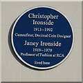 Blue plaque to Christopher and Janey Ironside