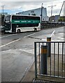 ST3188 : Green and white double-decker bus in Newport city centre by Jaggery