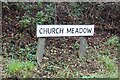 TL8439 : Church Meadow sign by Geographer