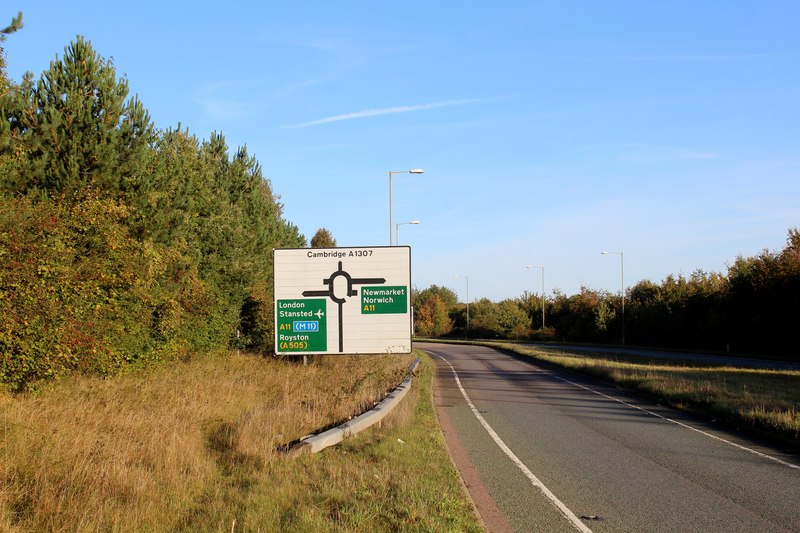 On The A1307 Approaching The Roundabout... © Chris Heaton :: Geograph ...