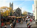 ST1876 : Cardiff Christmas Market by St John's church by Roy Hughes