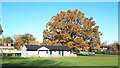 Cricket pavilion on the green at West Wellow