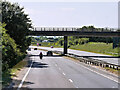 SW9057 : Bridge over the A30 at Penhale by David Dixon