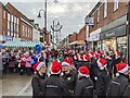SO9670 : Choir and Santa hats at the Bromsgrove Christmas Market by Roy Hughes