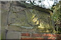 SK1532 : Inscription on right side of gateway between Sudbury Hall and church by Rod Grealish