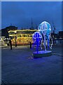 SJ3489 : Jellyfish and a Carousel at the Albert Dock Liverpool by Richard Hoare